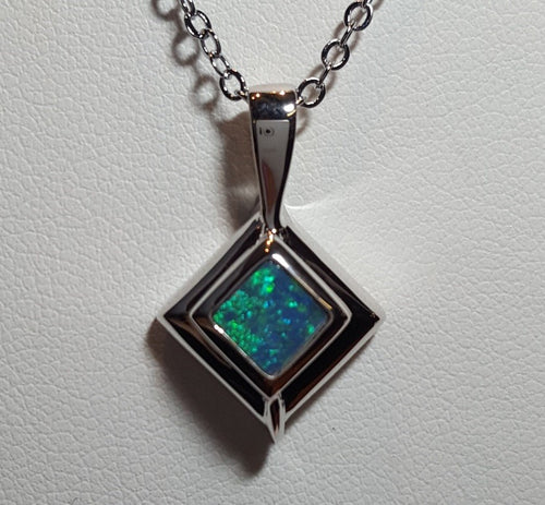 Australian Opal Necklace with Diamond – Ananda Khalsa